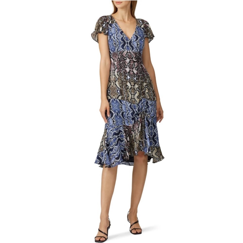 Parker Silk Multicolor Snake Print Delia Dress Size 12